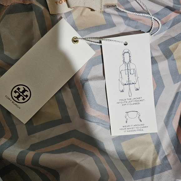 Tory Burch Digby Geometric Packable Lightweight Jacket 0 xs s - Picture 4 of 9